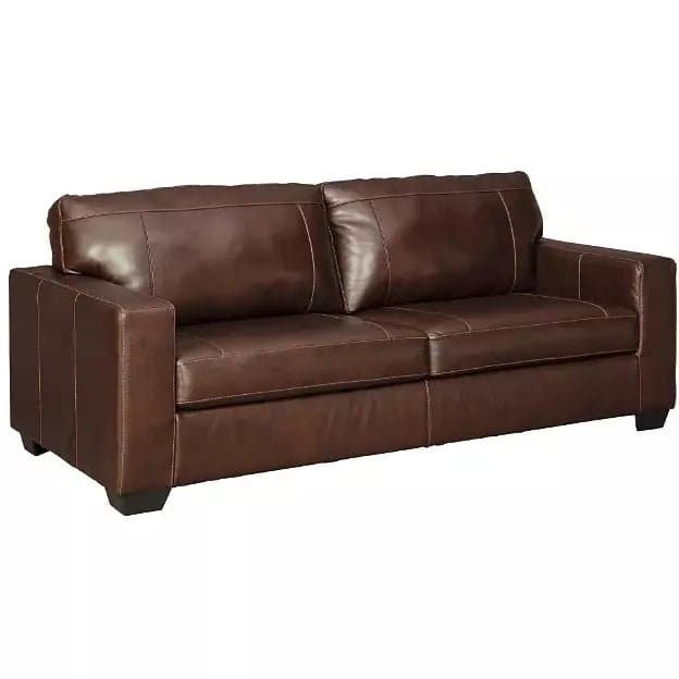 Two Seat Leather Match Sofa in Chocolate - HER Home Design Boutique